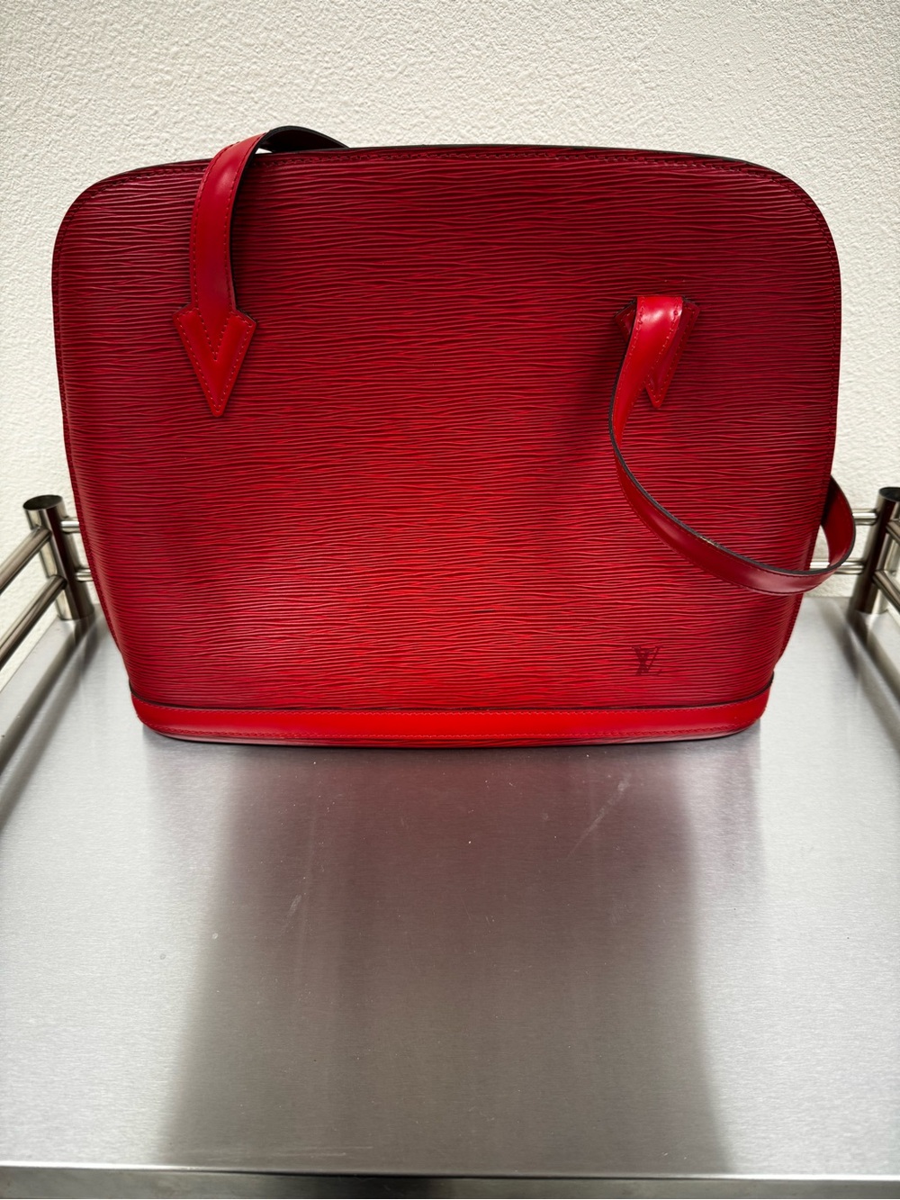 Louis Vuitton Vintage Lussac Red Epi Leather Shoulder Bag
